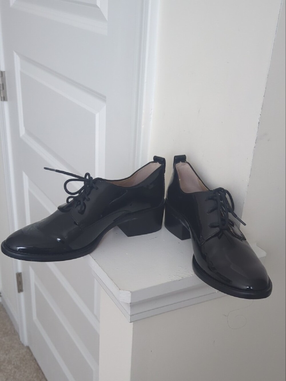 Louise et Cie Black Patent Lace-Up Oxfords